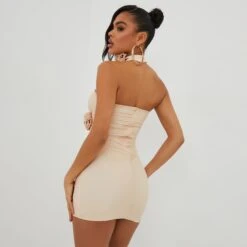 EGO Bandeau Cut Out Rose Detail Mini Dress In Beige Mesh 9 EGO Bandeau Cut Out Rose Detail Mini Dress In Beige Mesh -Sperrryego Store 01 11 22 july19864