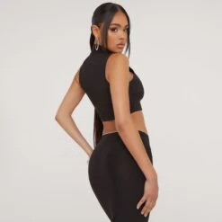 EGO High Neck Sleeveless Crop Top In Black -Sperrryego Store 02 05 23 jul91798 s