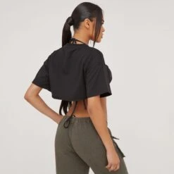 EGO Short Sleeve Extreme Cropped T-Shirt In Black -Sperrryego Store 02 05 23 jul92400 sq