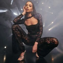 EGO Long Sleeve Hook And Eye Layered Corset Crop Top In Black Lace -Sperrryego Store 03 11 22 ride21601 sq