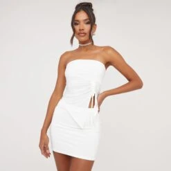 EGO Mini Bodycon Skirt In Cream Slinky -Sperrryego Store 04 04 23 noara79258 sq