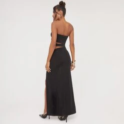 EGO Bandeau Cut Out Detail Front Split Maxi Dress In Black 8 EGO Bandeau Cut Out Detail Front Split Maxi Dress In Black -Sperrryego Store 04 04 23 noara79460 sq