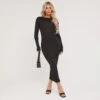 EGO Long Sleeve Seam Detail Midaxi Bodycon Dress In Black Soft Knit 2 EGO Long Sleeve Seam Detail Midaxi Bodycon Dress In Black Soft Knit -Sperrryego Store 06 02 23 emily53547 s