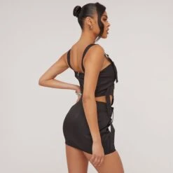EGO High Waist Buckle Detail Utility Cargo Mini Bodycon Skirt In Black -Sperrryego Store 06 06 23 jul111016 sq