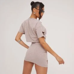 EGO Distressed Detail Mini Bodycon Skirt In Brown Acid Wash -Sperrryego Store 06 06 23 jul111844 s