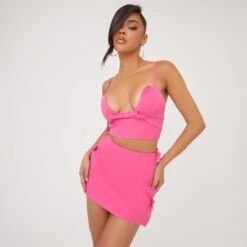 EGO Bow Side Detail Mini Skirt In Pink -Sperrryego Store 06 07 23 jul80320 s