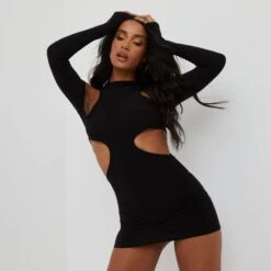 EGO Cut Out Racer Mini Bodycon Dress In Black 11 EGO Cut Out Racer Mini Bodycon Dress In Black -Sperrryego Store 09 03 22 ming8264