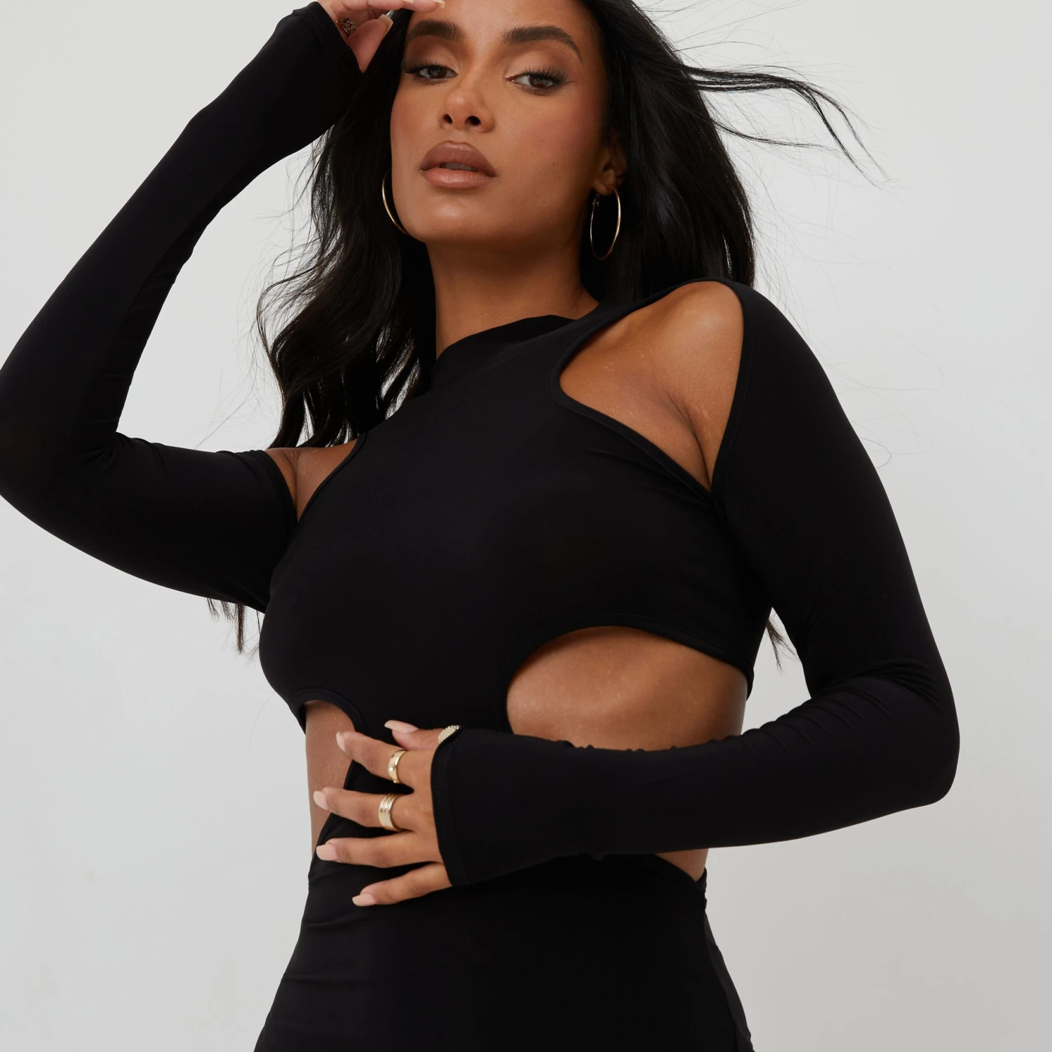EGO Cut Out Racer Mini Bodycon Dress In Black 5 EGO Cut Out Racer Mini Bodycon Dress In Black - Image 3
