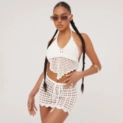EGO Tie Front Detail Mini Bodycon Skirt In Cream Crochet Knit 9 EGO Tie Front Detail Mini Bodycon Skirt In Cream Crochet Knit -Sperrryego Store 09 05 23 jul95713 s