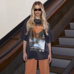 EGO Oversized 'Paradise' Graphic T-Shirt In Charcoal Acid Wash -Sperrryego Store 09 12 22 rott34373 copy