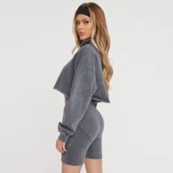 EGO High Neck Long Sleeve Half Zip Seam Detail Cropped Jumper In Grey Acid Wash -Sperrryego Store 15 12 2237062 copy