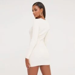 EGO Long Sleeve Cut Out Sleeve Detail Mini Bodycon Dress In Stone Knit 8 EGO Long Sleeve Cut Out Sleeve Detail Mini Bodycon Dress In Stone Knit -Sperrryego Store 17 01 23 pam46771 s