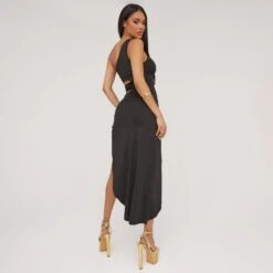 EGO One Shoulder Cut Out Clasp Detail Split Leg Midaxi Dress In Black 8 EGO One Shoulder Cut Out Clasp Detail Split Leg Midaxi Dress In Black -Sperrryego Store 18 04 23 jul86373 sq