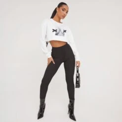 EGO Long Sleeve X Rated Detail Crop T-Shirt In White -Sperrryego Store 19 01 23 ming48318 s