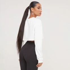 EGO Long Sleeve X Rated Detail Crop T-Shirt In White -Sperrryego Store 19 01 23 ming48320 s