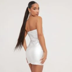 EGO Strapless Cut Out Detail Mini Bodycon Dress In Silver Metallic 8 EGO Strapless Cut Out Detail Mini Bodycon Dress In Silver Metallic -Sperrryego Store 19 01 23 ming48443 s