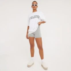 EGO Oversized 'Pilates' Slogan T-Shirt In Grey -Sperrryego Store 21 02 23 pam61463 s