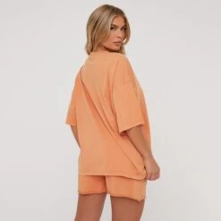 Oversized 'Ego Studio' Slogan T-Shirt In Orange -Sperrryego Store 21 12 22 em39437 copy