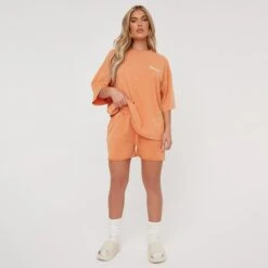 Oversized 'Ego Studio' Slogan T-Shirt In Orange -Sperrryego Store 21 12 22 em39439 copy 2sq