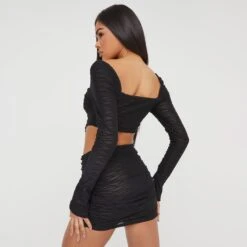 EGO Long Sleeve Hood And Eye Detail Corset Top In Black Textured Mesh 9 EGO Long Sleeve Hood And Eye Detail Corset Top In Black Textured Mesh -Sperrryego Store 23 11 22 july29005 sq