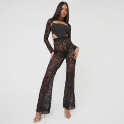 EGO Long Sleeve Hook And Eye Layered Corset Crop Top In Black Lace -Sperrryego Store 23 11 22 july29143 sq