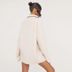 Long Sleeve Zip Front 'Ego Studio' Slogan Fleece Sweatshirt In Stone 8 Long Sleeve Zip Front 'Ego Studio' Slogan Fleece Sweatshirt In Stone -Sperrryego Store 24 01 23 jul50007 s 1