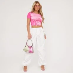 EGO Short Sleeve Water Body Print Cropped T-Shirt In Pink Slinky 9 EGO Short Sleeve Water Body Print Cropped T-Shirt In Pink Slinky -Sperrryego Store 25 04 23 em89670 s
