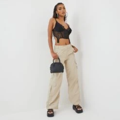 EGO Hook And Eye Detail Strappy Corset Crop Top In Black Lace -Sperrryego Store 25 05 22 pam4813 copy