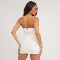 EGO High Waist Lace Up Detail Asymmetric Mini Bodycon Skirt In Stone -Sperrryego Store 25 05 23 jul104841 s