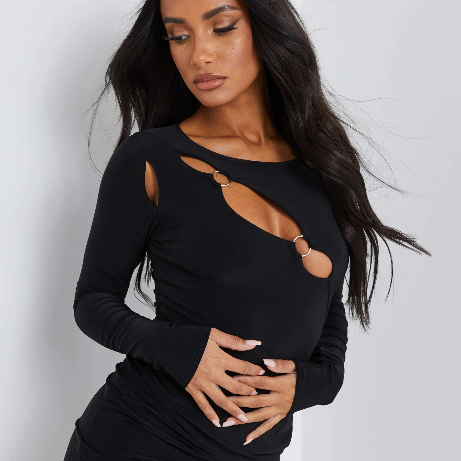 EGO Cut Out Mini Dress In Black 5 EGO Cut Out Mini Dress In Black - Image 3