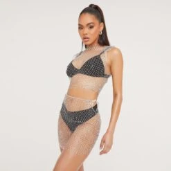 EGO High Waist Diamante Detail Mini Bodycon Skirt In Mesh -Sperrryego Store 28 02 23 jul63179 s