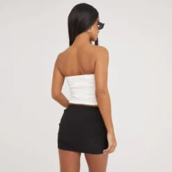 EGO Bandeau Button Front Corset In White Denim -Sperrryego Store 28 03 23 ming75100 s