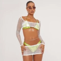 EGO Micro Mini Bodycon Skirt In White Fishnet -Sperrryego Store 30 05 23 ming107689 sq