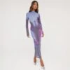 EGO Long Sleeve Body Print Maxi Dress In Blue Multi Mesh -Sperrryego Store 31 01 23 unya51600 s