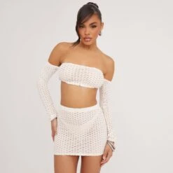 EGO High Waist Contrast Textured Detail Mini Bodycon Skirt In White -Sperrryego Store p25 05 23 jul106249 s